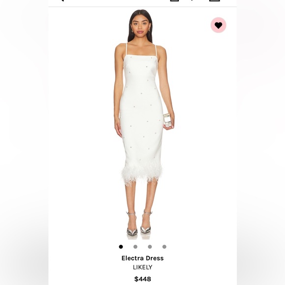Likely Dresses & Skirts - Revolve white dress with feathers and rhinestones